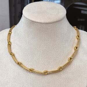D'Orlan Gold Plated Necklace with Swarovski Crystals 16-18"